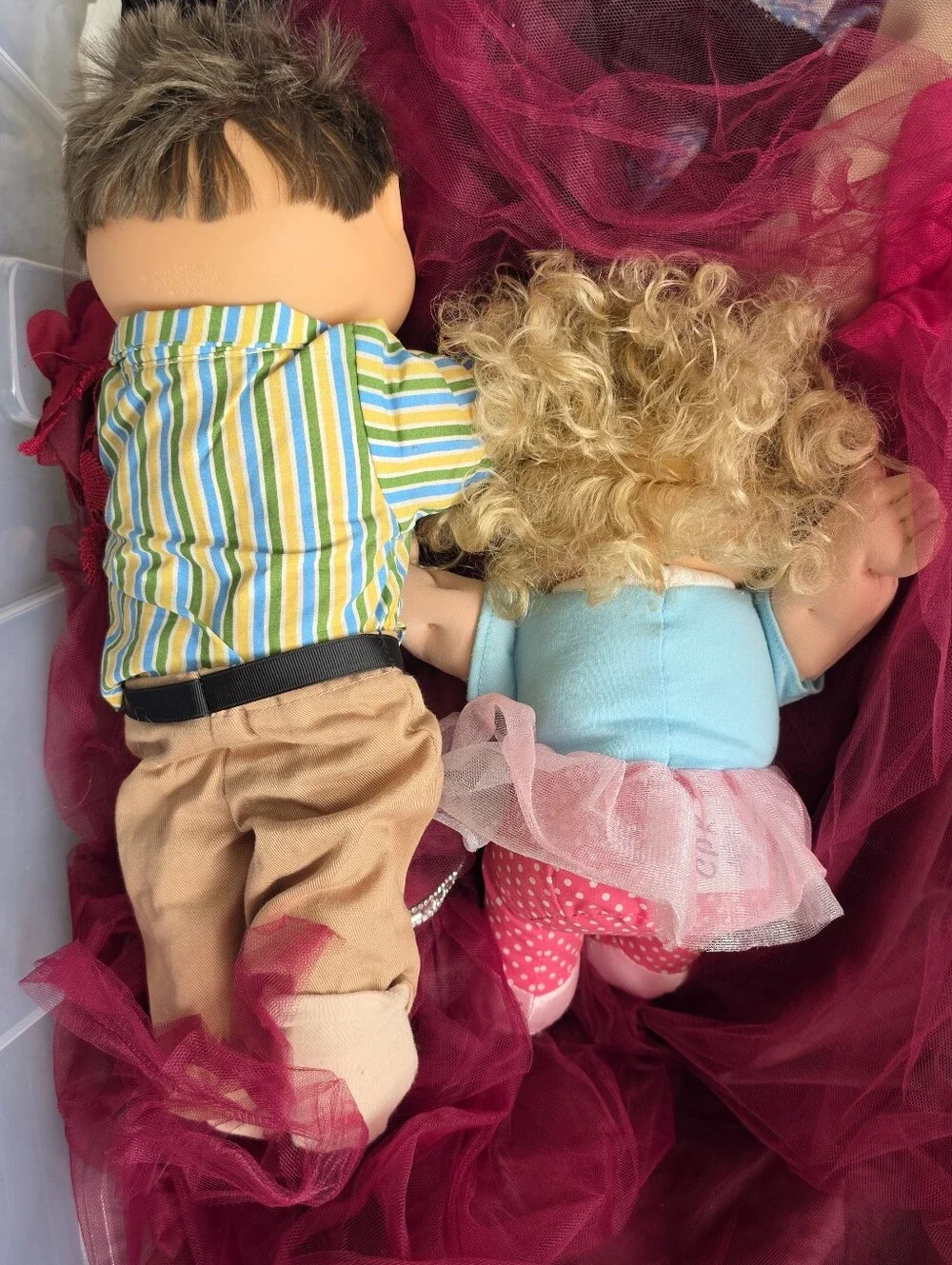 Cabbage Patch Kids Pair — Pink & Multicolor Outfit Dolls